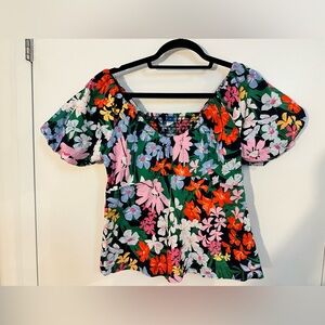 NWT Old Navy Floral Smocked Peplum Blouse